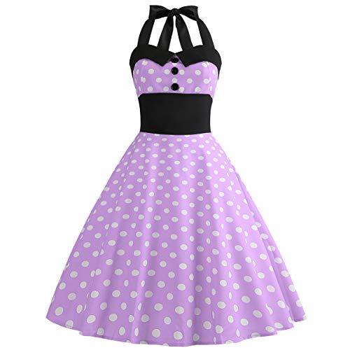 Floral Vintage Swing Dress - Halter Neck - 1950s Rockabilly Pin-Up Style Main image