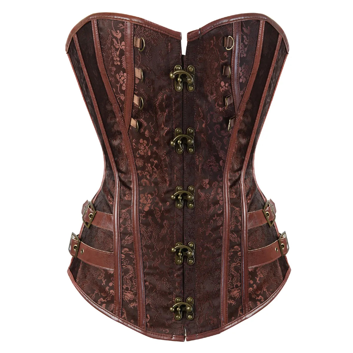 Steampunk Overbust Corset Top – Vintage Pirate Style Main image