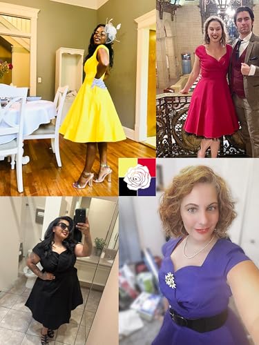 1950s Retro Vintage Elegant Dress with Pockets