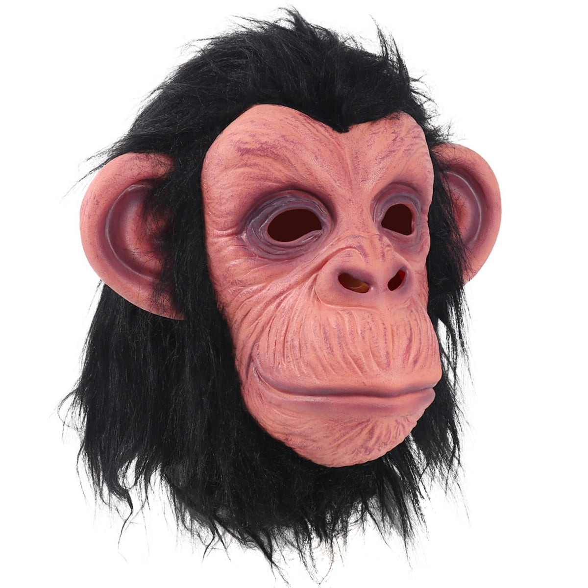 Monkey Mask Latex Full Head Animal Black Chimp Mask for Halloween Costume Party, Large