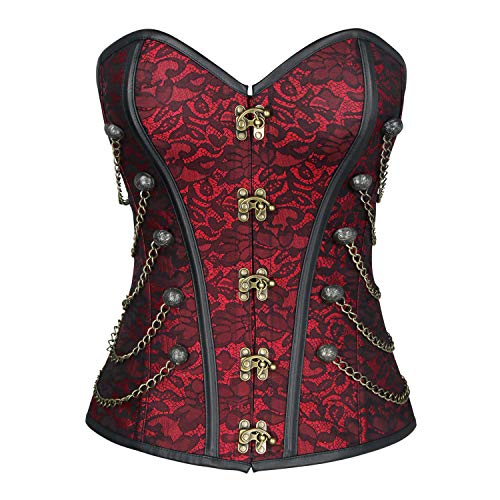 Gothic Corset Bustier with Chain Detail