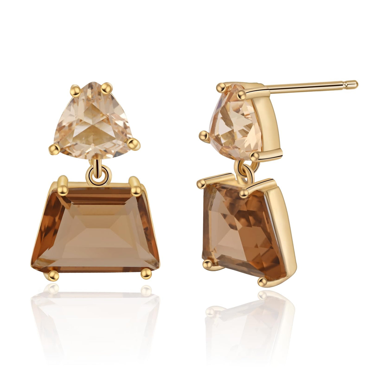 Hypoallergenic Brown Crystal Dangle Earrings for Women