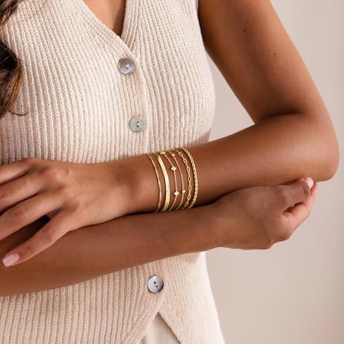 M MOOHAM Gold Bracelets Set for Women No Tarnish