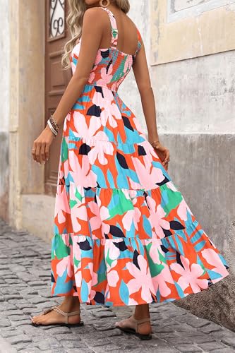 PRETTYGARDEN Womens 2026 Summer Dresses Fashion Clothing Floral Maxi Dress Ruffle Long Flowy Boho Beach Vacation Sundresses
