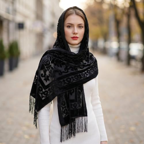 Sucrain Women Velvet Shawl and Wrap for Evening Dresses Wedding Soft Sheer Rose Scarf Shawl for Dress Accessories Winter