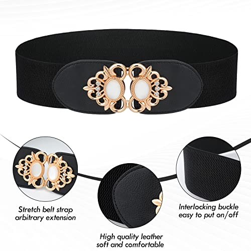 4 Pieces Plus Size Waist Belts For Women 2 Xl Wide Stretchy Elastic