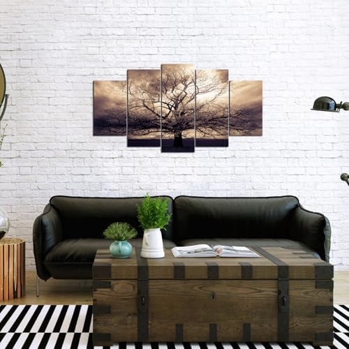 5-Piece Sepia Tree of Life Canvas Wall Art