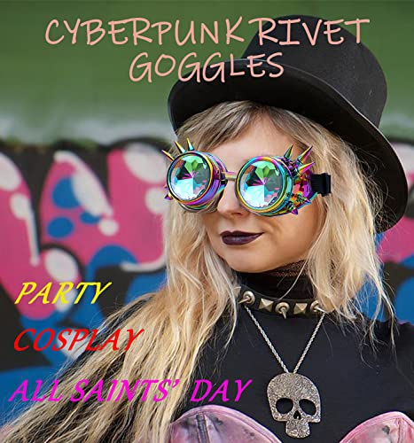 Kaleidoscope Rainbow Prism Steampunk Rave Goggles Secondary image