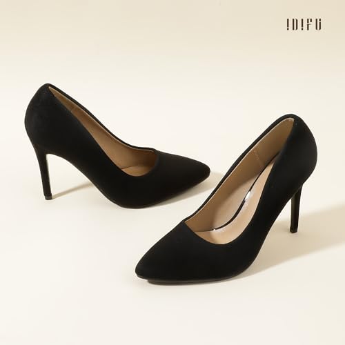 IDIFU Women's Stiletto High Heels Sexy Closed Pointed Toe Pumps
