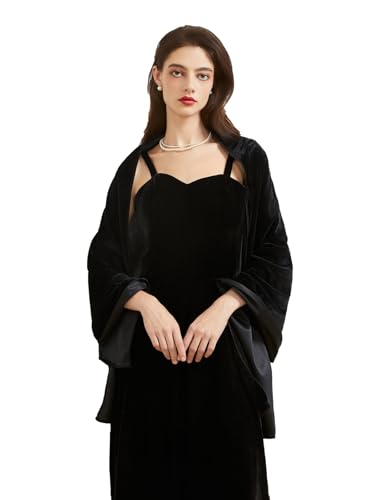 BRYCTSISEN Women Velvet Shawl and Wrap Scarf for Wedding Evening Bridesmaid