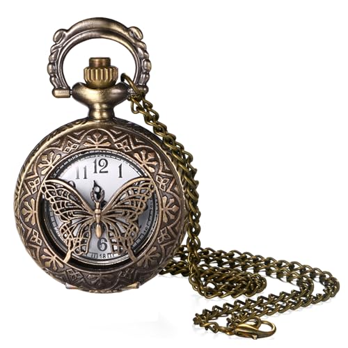 Hollow Butterfly Pocket Watches: Women's Bronze Vintage Analog Quartz Main image