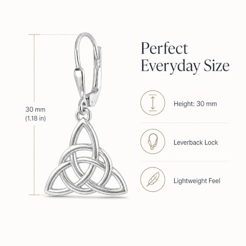 LeCalla 925 Sterling Silver Leverback Drop Earrings | Lightweight Italian Teardrop Dangle Earring for Women