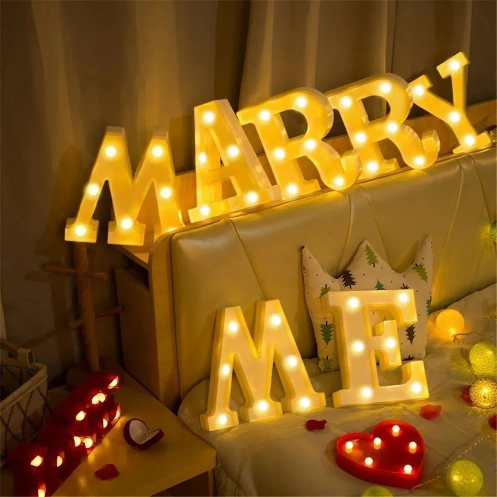 Number Letter Lamp Luminous Alphabet LED Light for Home Wedding Birthday Christmas Party Decoration
