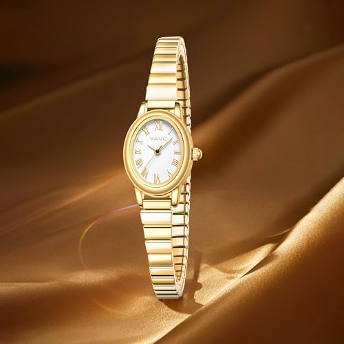 Small Gold Watches for Women,Analog Womens Watch with Stainless Steel
