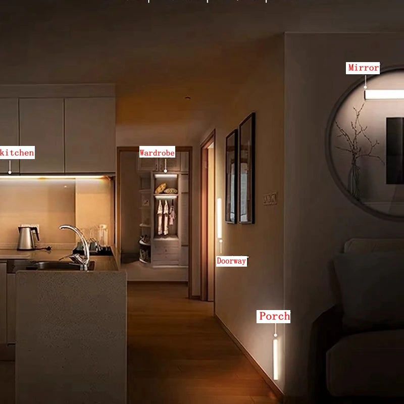 LED Motion Sensor LED Light Cabinet Wardrobe Lamp Staircase Backlight for Kitchen