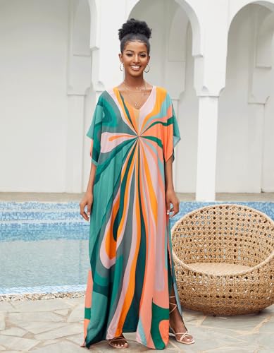 Women's Plus Size Beach Lounge Kaftan Maxi Dress swimsuit coverup for women