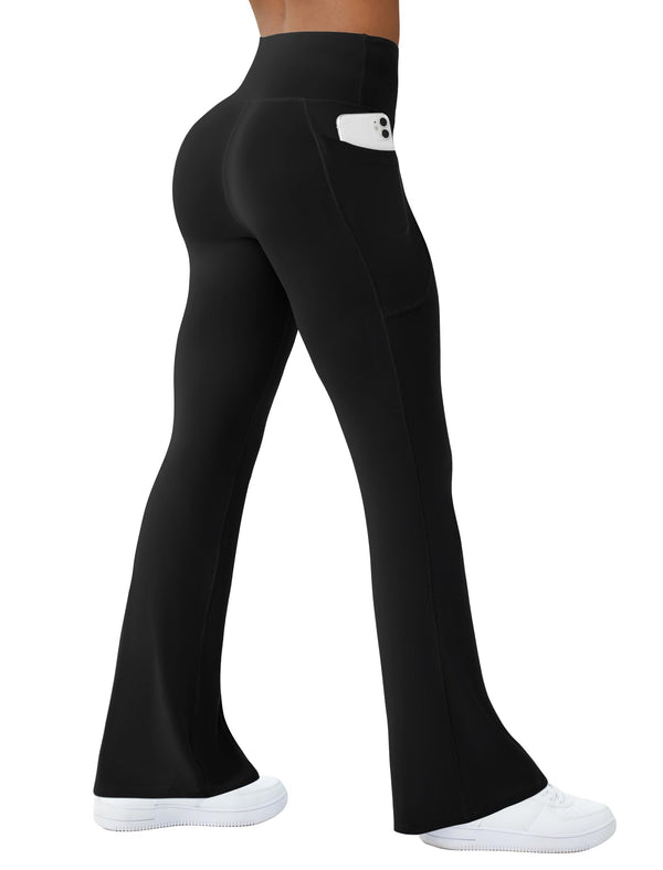 Womens Yoga Pants With Pockets High Waisted Flare Leggings