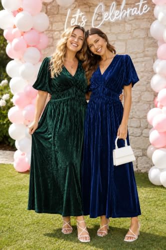 Velvet Maxi Dress Fall Wedding Guest Dress Cocktail Dress 2026