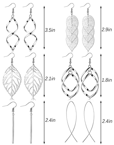 6 Pairs Drop Dangle Earrings for Women Threader Earring Set