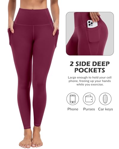 Leggings With Pockets For Women, 7 Packs High Waisted