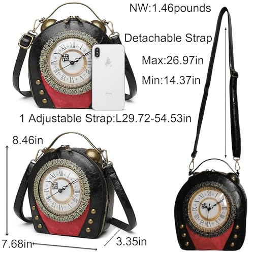 PVC Clock-Shaped Crossbody Handbag