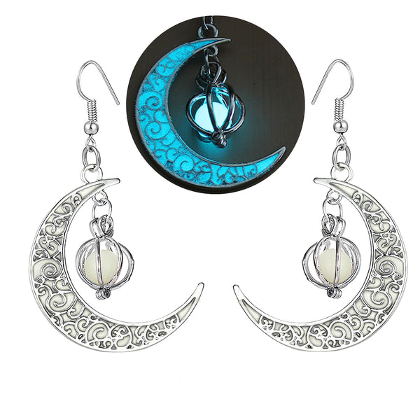 EEQQBZ Glow In Dark Crescent Moon Dangle Earrings