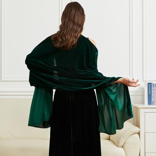 Huralona Women Velvet Shawl and Wrap Wedding Bridal Scarf for Evening Dress