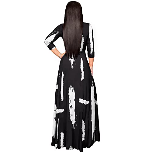 AOMONI Women's Maxi Dresses Summer Casual Wrap Tie Waist Long Dress