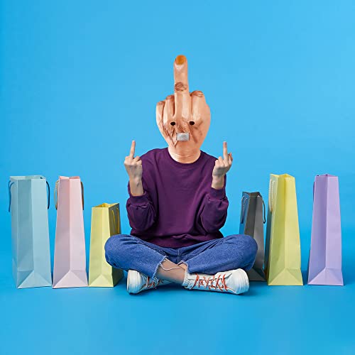 Middle Finger Funny Head Mask Costume Party Prop Adult Middle Finger Mask