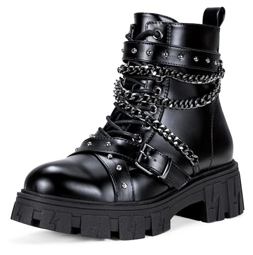 Women's Chelsea Combat Boots, Chunky Platform Ankle Boots