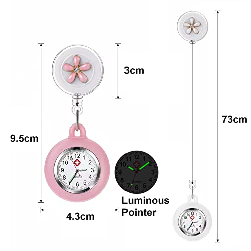 Nurse Glow Pointer Watch with Clip and Lapel Option, Fob Watch with Se