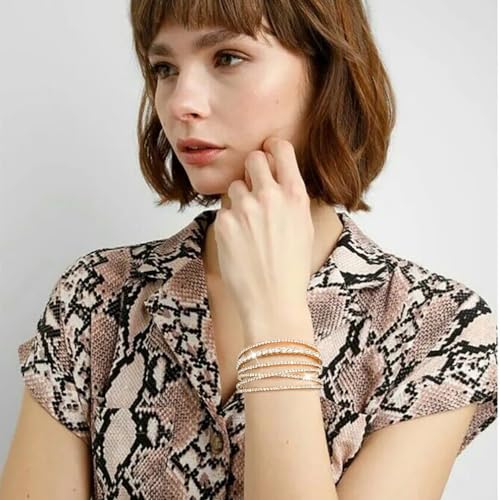 Suyi Rhinestone Bracelet Multilayer Gold Cuff Bracelet for Women Crystal Braidal Bracelets