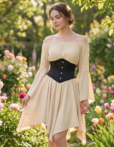 Scarlet Darkness Corset Belt for Women Fishbone Wide Waist Corset Pirate Belt