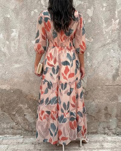 CHICME Womens Summer Boho Floral Wedding Guest Vacation Beach Maxi Dress