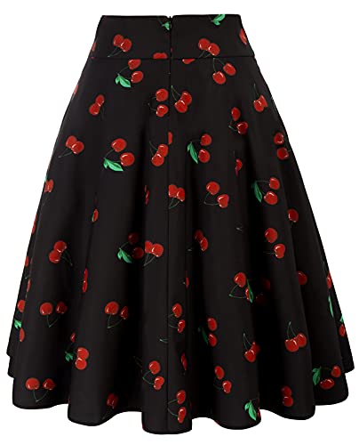 Belle Poque Women High Waisted A Line Skirt with Pockets