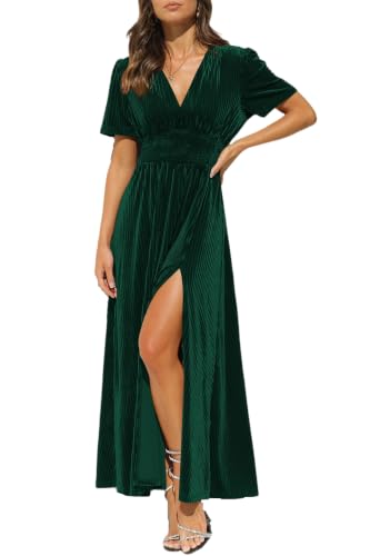 Women's Velvet Maxi Dress Formal Dresses for Wedding Guest Dress