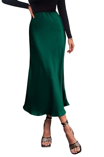 PRETTYGARDEN Women's Satin Midi Skirts Dressy Casual Main image