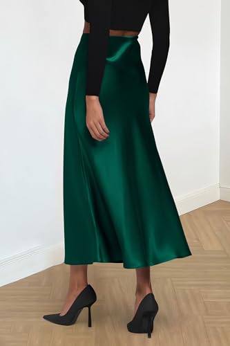 PRETTYGARDEN Women's Satin Midi Skirts Dressy Casual Secondary image