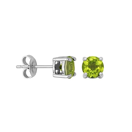 Amazon Essentials Sterling Silver Round Birthstone Stud Earrings Main image
