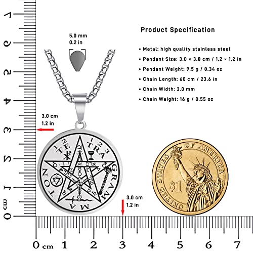 Tetragrammaton Pentacle Necklace for Men