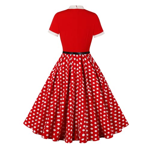 1950s Vintage Floral Cocktail Swing Dress — Short Sleeve A-Line