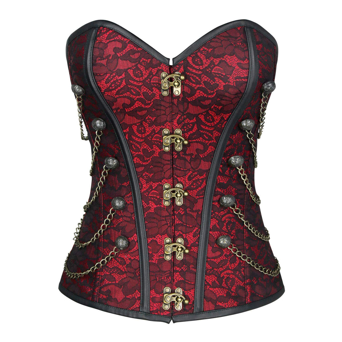 Gothic Corset Bustier with Chain Detail