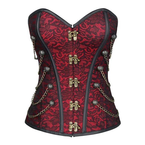 Gothic Corset Bustier with Chain Detail