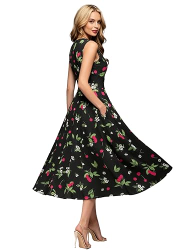 Simple Flavor Women's Vintage 1950s Cocktail Midi Dress