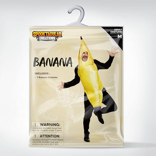 Spooktacular Creations Realistic Banana Costume for Adult Halloween Costume, Theater Plays, Outdoor Activity
