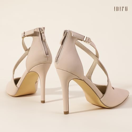 IDIFU Women's Pumps IN4 Closed Toe Stiletto High Heels Dress Shoes