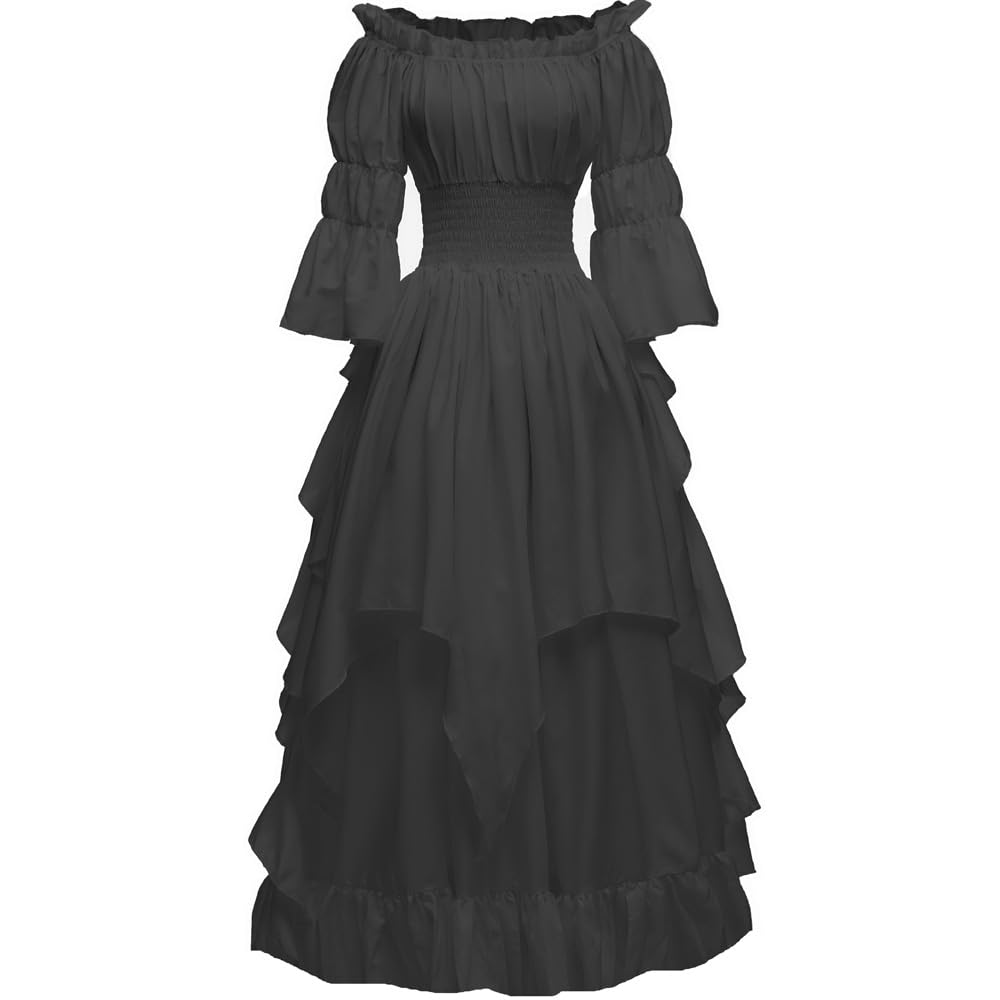 Women's Gothic Witch Dress Medieval Renaissance Costume Victorian Dress