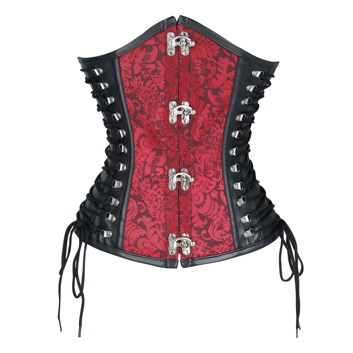 Steampunk PU Leather Spiral Steel Bone Underbust Corset