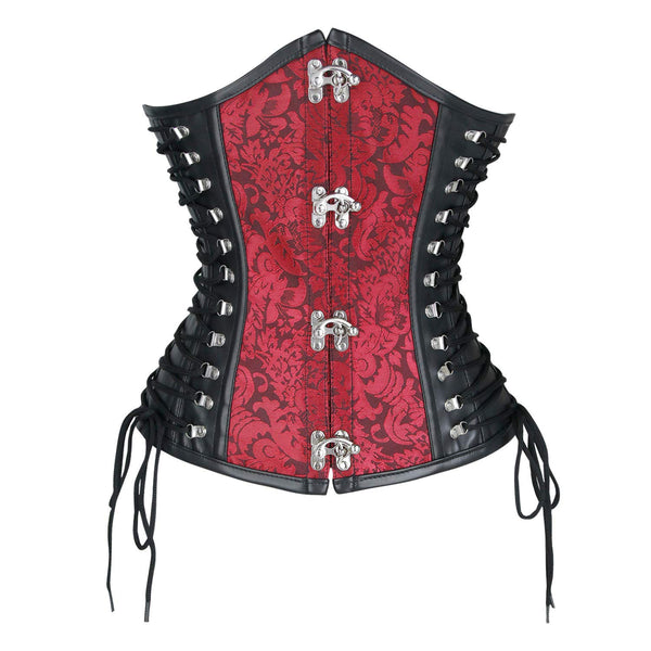 Steampunk PU Leather Spiral Steel Bone Underbust Corset