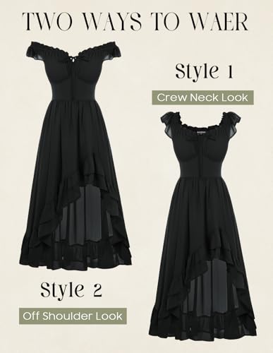Scarlet Darkness Renaissance Corset Dress Off Shoulder Chiffon Sundress
